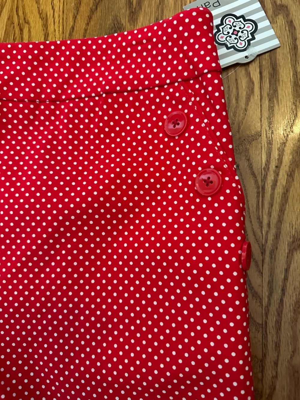 Red Polka Dot Women’s Shorts Pin Up Kate Park XL NWT - Picture 3 of 5